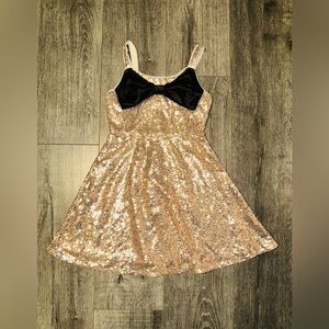 Cat & Jack Girls Sleeveless Sequin Skater Velvet Bow Dress